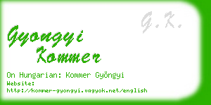 gyongyi kommer business card